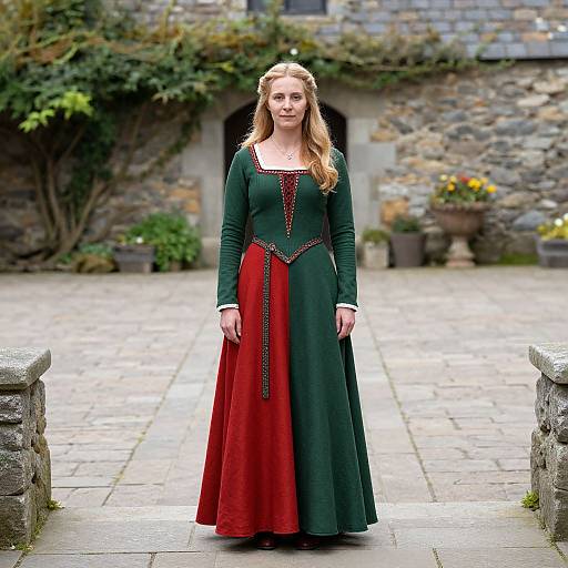 Medieval Irish Woman in Courtyard