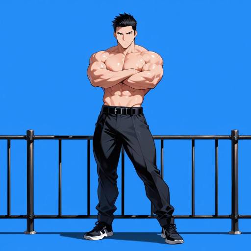 Confident Young Male with Captivating Presence Confident Young Male with Captivating Presence