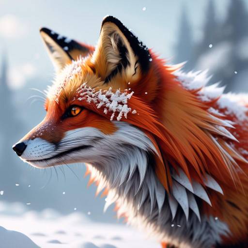 Graceful Red Fox in Serene Snow Graceful Red Fox in Serene Snow