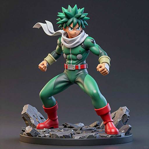 Dynamic Izuku Midoriya Digital Sculpture
