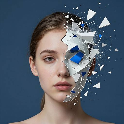 Surreal Fragmented Woman's Portrait