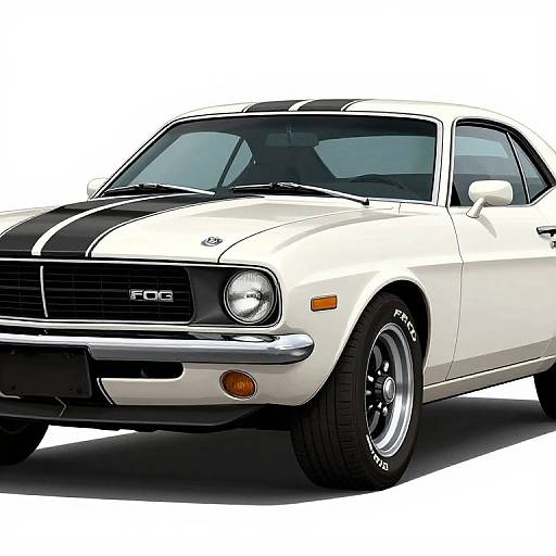 Sleek White Muscle Car Illustration