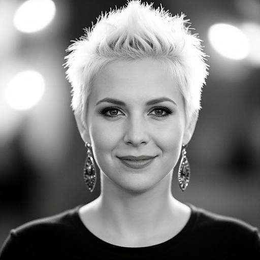 Black-and-White Portrait of Woman