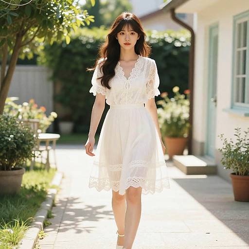 Whimsical Vintage Stroll in Sunlight