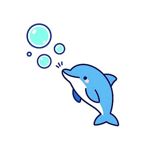 Playful Dolphin Line Art Illustration