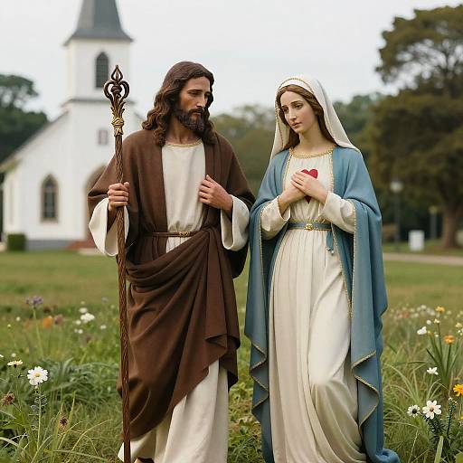 Jesus and Mary Digital Portrait