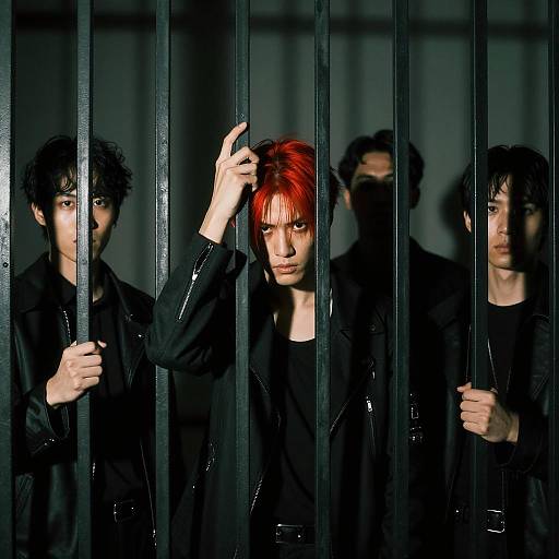 Dramatic Scene Behind Metal Bars