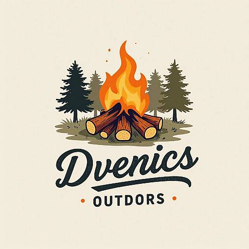 Retro Outdoors Firewood Stack Logo
