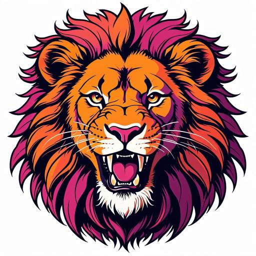 Energetic Lion Head Vector Illustration