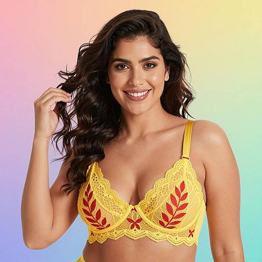 Radiant Woman in Colorful Background