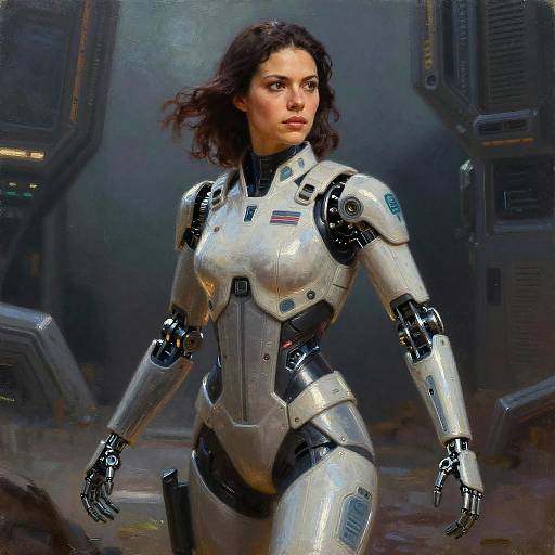 Cybernetic Scout Medic in Oil Painting