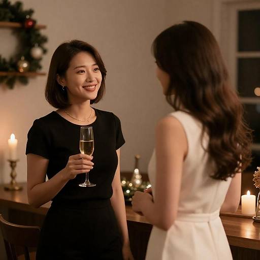 Cozy Holiday Evening with Two Women