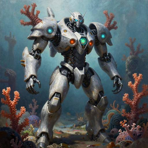 Mechanized Bioluminescent Coral Guardian