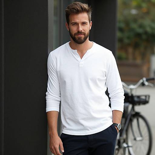 Handsome Bearded Man Casual Portrait