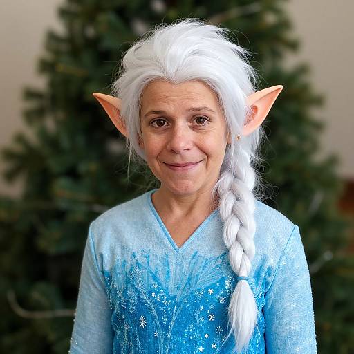 Old Frozen Troll in Christmas Scene