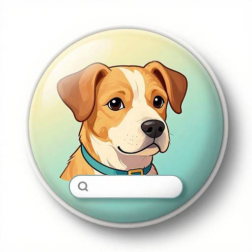 Vintage Cartoon Dog Head Button