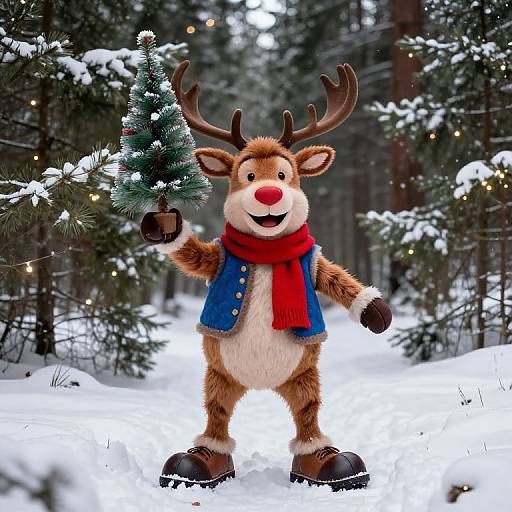 Goofy Dancing Reindeer Christmas Character