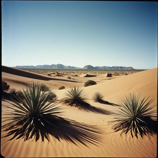 Australian Desert Landscape with Yucca Plants