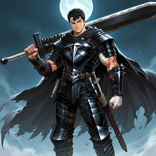 Epic Guts Warrior Under Full Moon