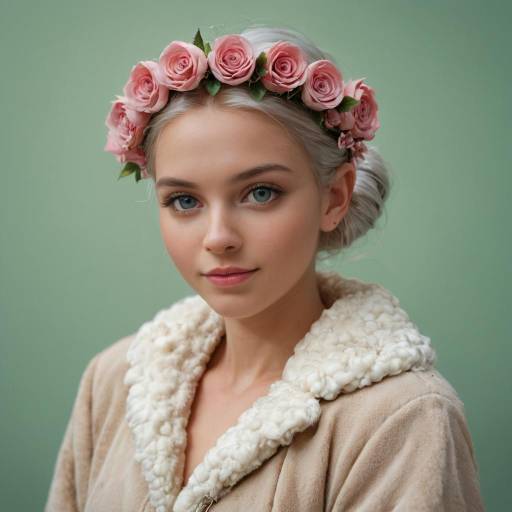 Sleek Silver Sheep with Floral Wreath Sleek Silver Sheep with Floral Wreath