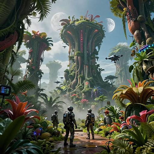 Futuristic Alien Jungle Exploration 2140