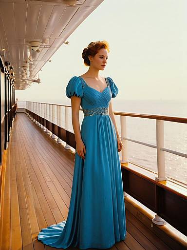 Elegant Woman on Titanic Deck