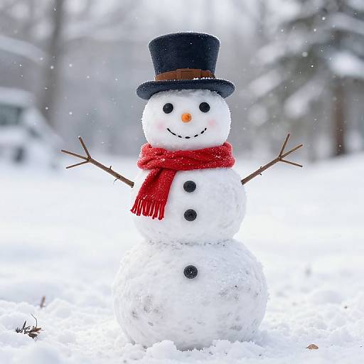 High-Resolution Snowman Image