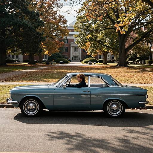 Ivy League Man in Vintage Car