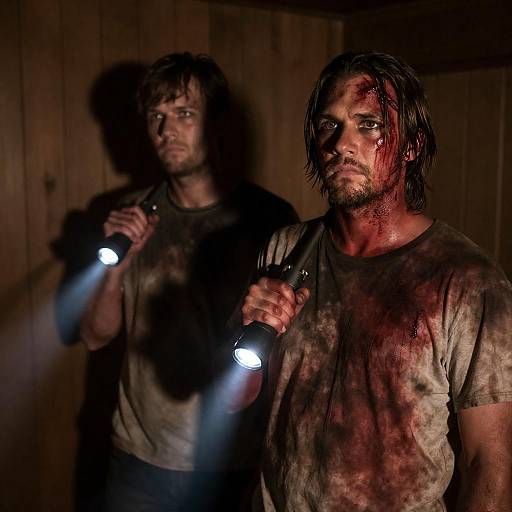 Intense Encounter in a Dimly Lit Room