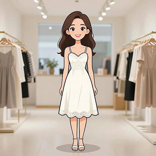 Smiling Woman in Summer Chic Dress