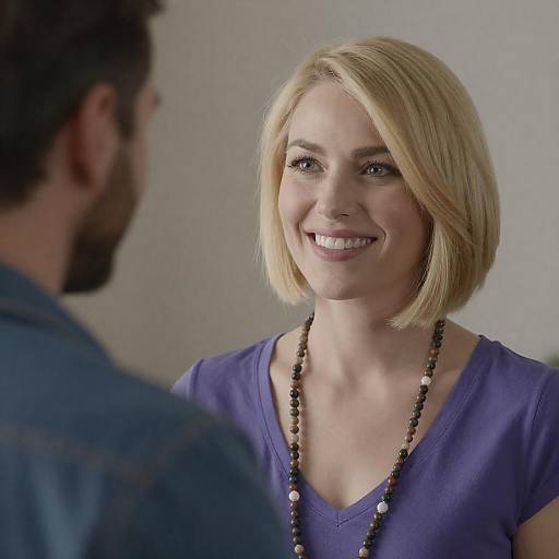 Charming Portrait of a Blonde Woman Smiling