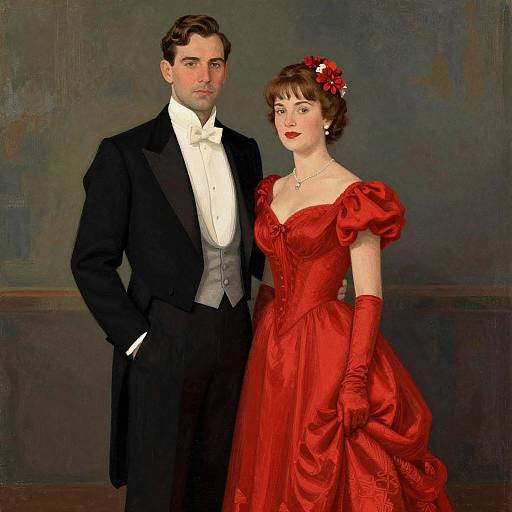 Vintage Romantic Couple Illustration