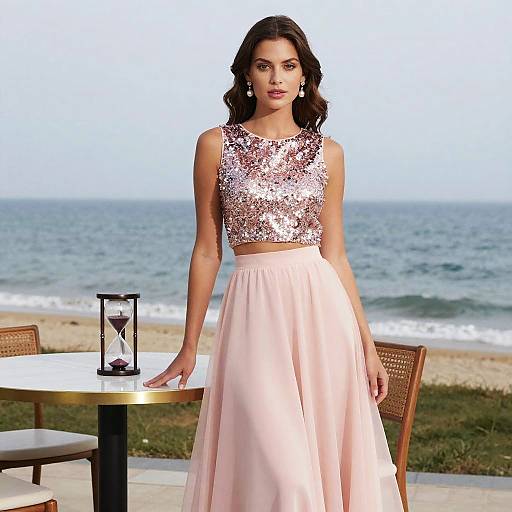 Elegant Hourglass Woman by Seaside