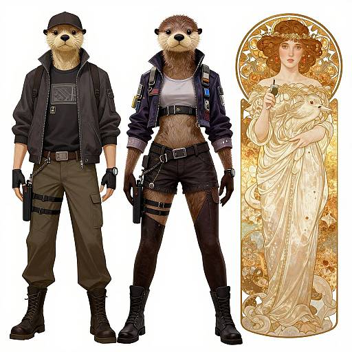 Cyberpunk Female Furry Otter