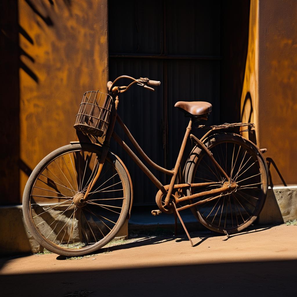 Abandoned Bicycle in Atmospheric Lighting