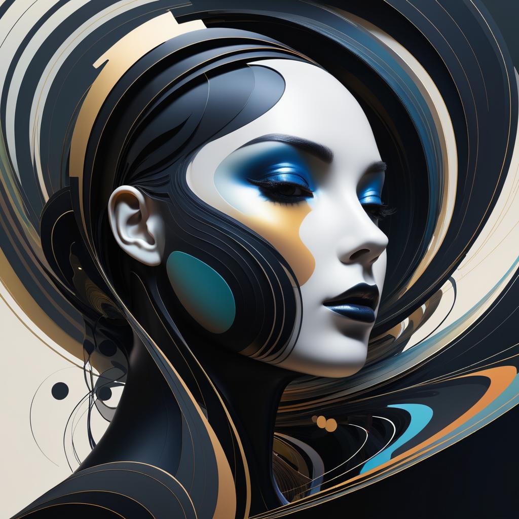 Epic Abstract Female Face Concept Art