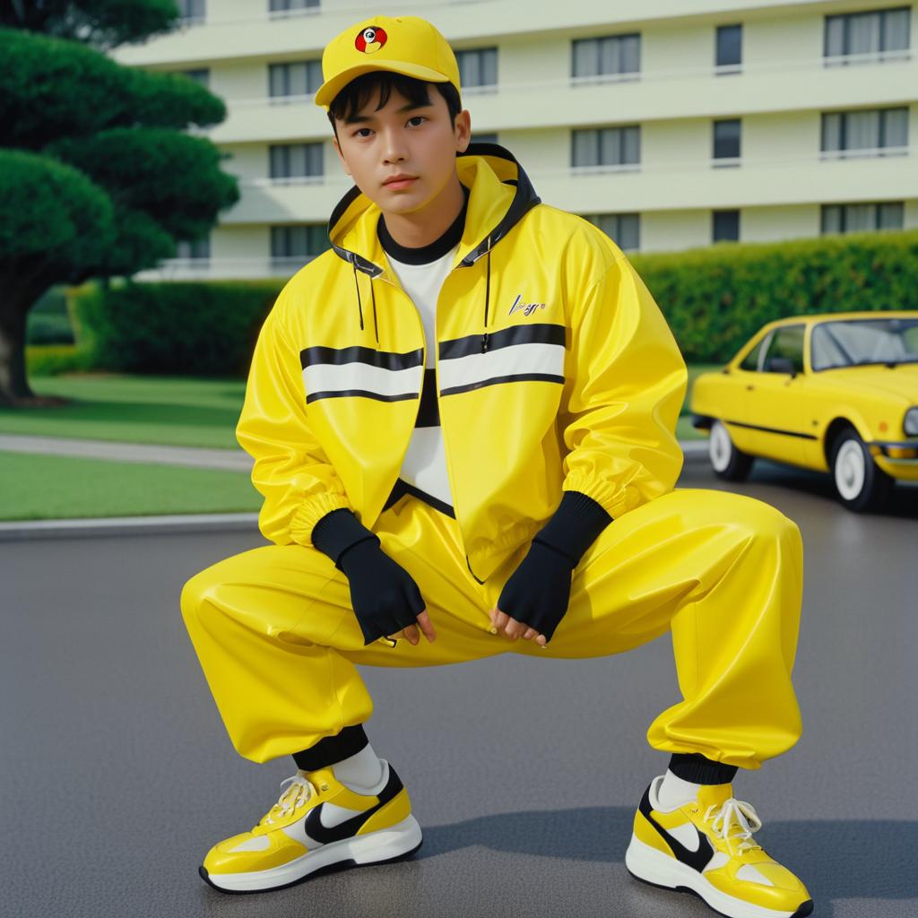 Pikachu in Stylish 1990s Fashion Scene