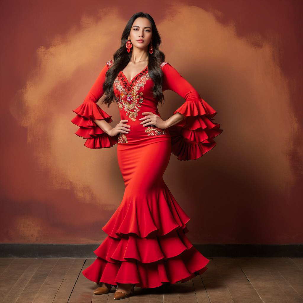 Confident Woman in Bold Flamenco Style