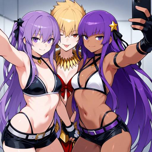 Vibrant Selfie of Styled Characters