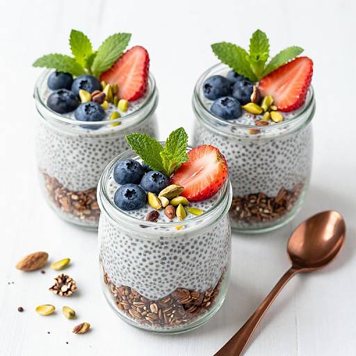 Layered Coconut Chia Pudding Jars
