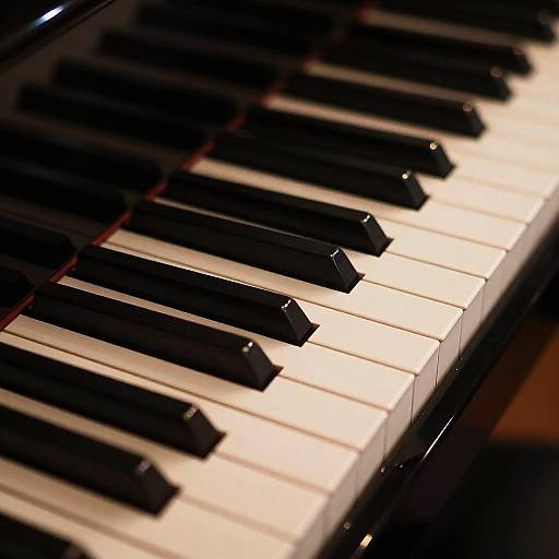 Gleaming Ebony Piano Keys Close-Up