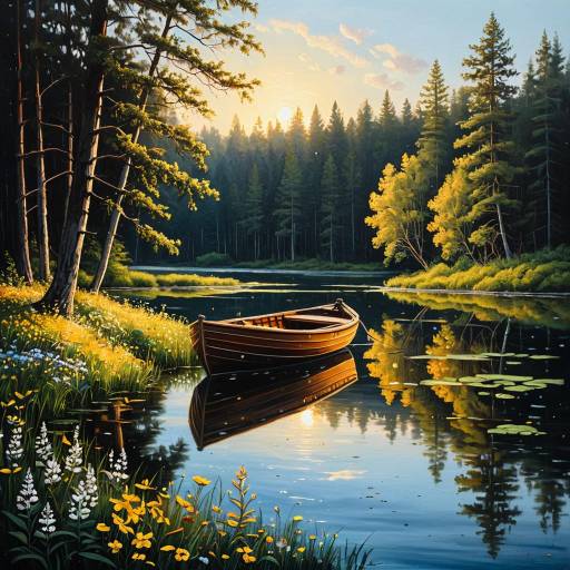 Golden Hour Serenity in a Forest Glade Golden Hour Serenity in a Forest Glade