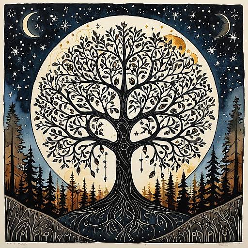 3D Printed Tree of Life Nightscape