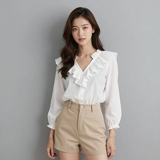 Stylish Young Woman in Minimalist Scene