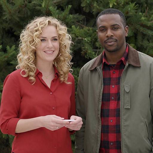 Outdoor Portrait: Smiling Blonde and Man