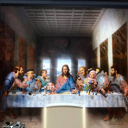 Baroque Last Supper on Motherboard