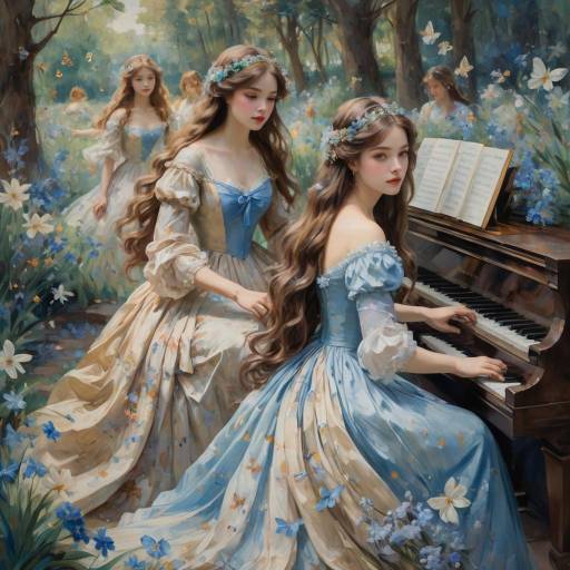 Ethereal Impressionist Scene of Two Women
