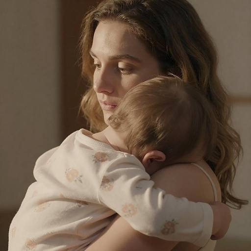 Sunlit Embrace: Mother and Child