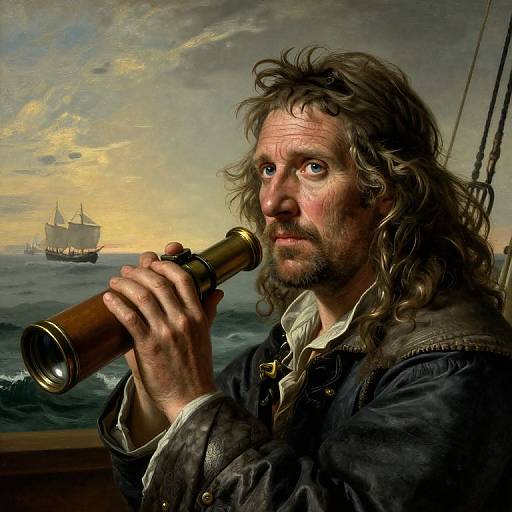 Seasoned Sea Captain in Golden Light