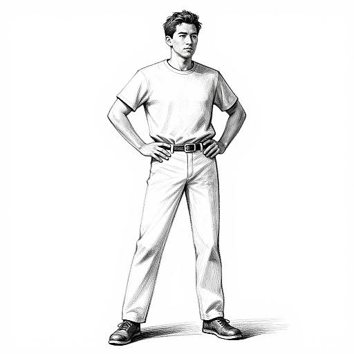 Three-Quarter Pose Man Sketch